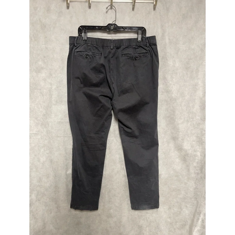 Bear Bottom Pants Men XL 36x30 Gray Twill Stretch Elastic Waist Straight Casual
